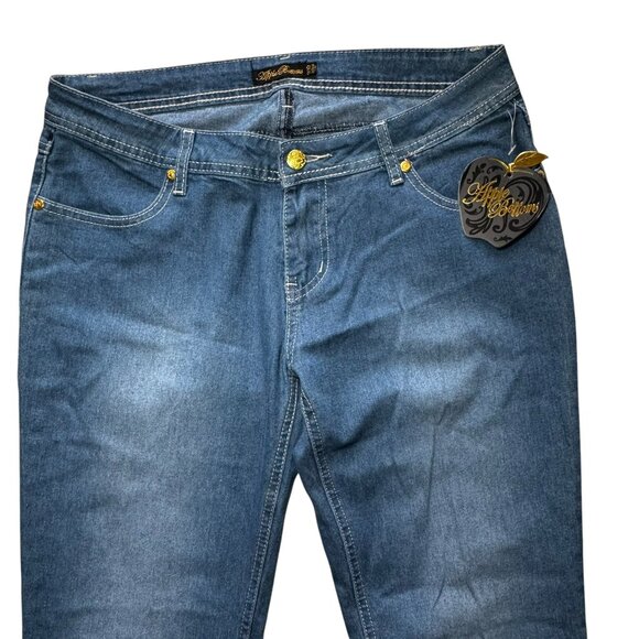NWT Apple Bottoms Jeans Size‎ 9/10 Skinny Leg Crystal Pockets Vintage  Y2K - Picture 4 of 11